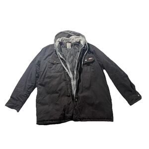 013 Vintage Dickies Black Denim Hooded Workwear Jacket Black L Streetwear Skater